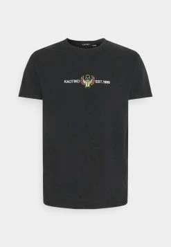 Kaotiko BEETLE - Print T-shirt - Black Acid Wash