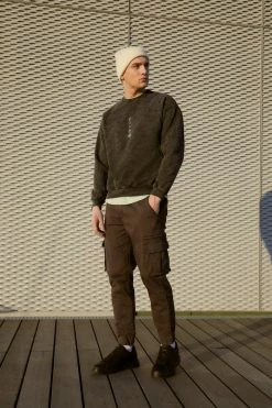 Kaotiko CREW WASHED PALM VIBES UNISEX - Sweatshirt - Black