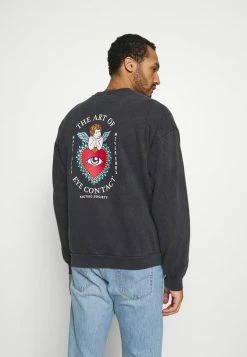 Kaotiko UNISEX CREW TIE DYE EYES TALK - Sweatshirt - Black