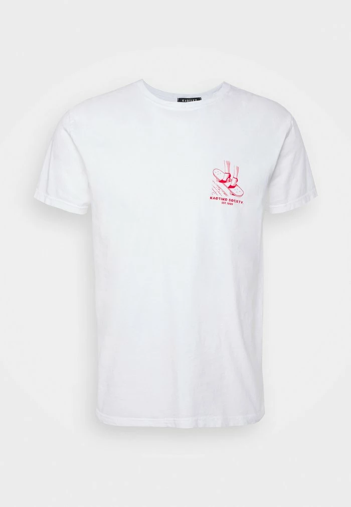 SKATE UNISEX - Print T-shirt - white Kaotiko SKATE UNISEX - Print T-shirt - White -Kaotiko Shop 14180a6db9964f8292e754651b46b7e1