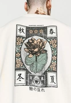 Kaotiko CREW LOTUS FLOWER - Sweatshirt - Ivory -Kaotiko Shop 1b0859f8aaea4b9ebee7172a3a79047c