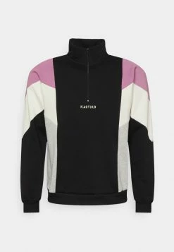 Kaotiko CREW BRENDAN UNISEX - Sweatshirt - Black/lila/ivory