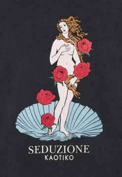 Kaotiko WASHED VENUS ROSES - Print T-shirt - Black Acid Wash -Kaotiko Shop 2dbeed71ef8647e6a5659428b4f464b5