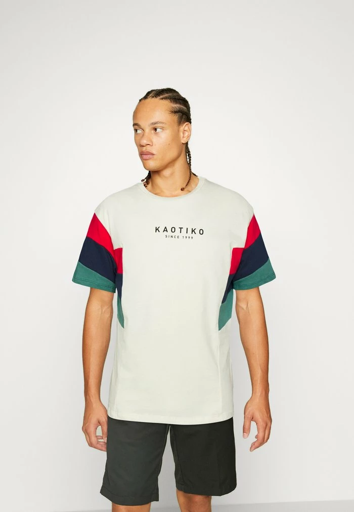BRAYDEN UNISEX - Print T-shirt - ivory/red/navy/heura Kaotiko BRAYDEN UNISEX - Print T-shirt - Ivory/red/navy/heura -Kaotiko Shop 2e73182f4808444f904683b7d84041a3