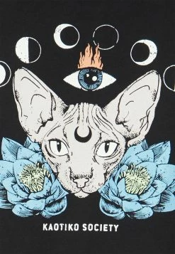 Kaotiko WASHED MOON SPHYNX UNISEX - Print T-shirt - Black -Kaotiko Shop 32c7599eda634c07b5be39de452fbd65