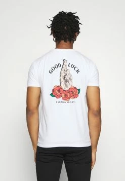 Kaotiko UNISEX GOOD LUCK - Print T-shirt - White