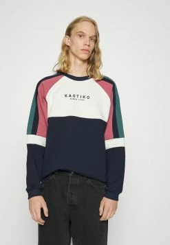 Kaotiko CREW DENVER - Sweatshirt - Navy/marfil/heura/burgundy