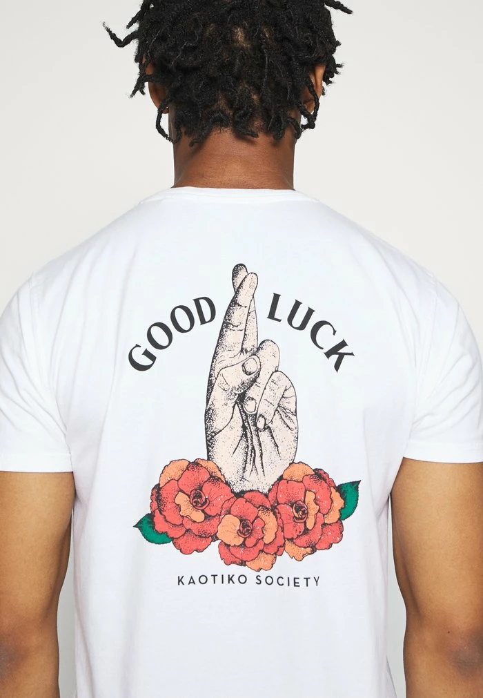 UNISEX GOOD LUCK - Print T-shirt - white Kaotiko UNISEX GOOD LUCK - Print T-shirt - White -Kaotiko Shop 4ae3c6d30b1e4162b61b75b5c51dfe02