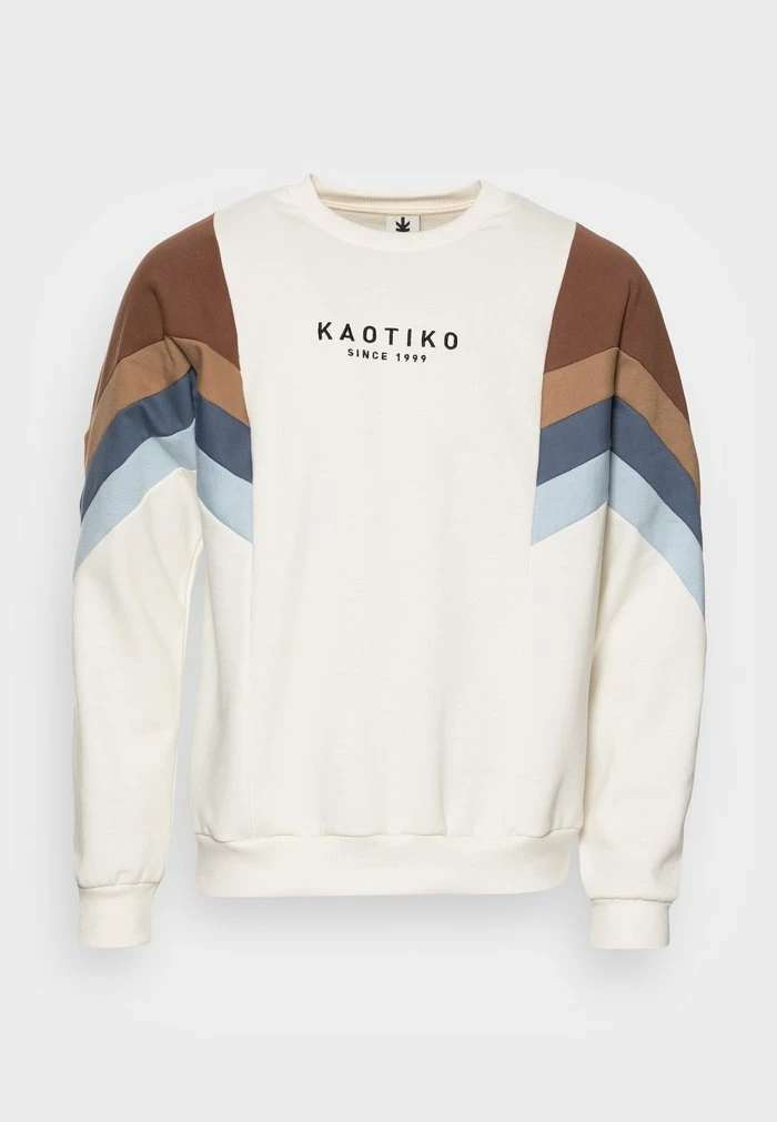 CREW SEATTLE UNISEX - Sweatshirt - ivory/brown/prusia Kaotiko CREW SEATTLE UNISEX - Sweatshirt - Ivory/brown/prusia -Kaotiko Shop 4c98fc69fe764f3ea327032dc014ba4b