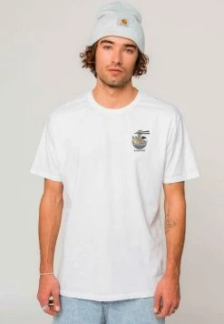 Kaotiko WASHED DARUMA TEMPLE - Print T-shirt - Blanco