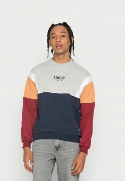 Kaotiko CREW WESTPORT - Sweatshirt - White/navy/ Grey Vigore