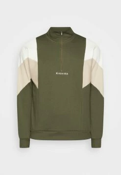 Kaotiko CREW BRENDAN - Sweatshirt - Army/ivory/beige -Kaotiko Shop 5ec043b786ce4ca5aa2912ccd9a33ccb