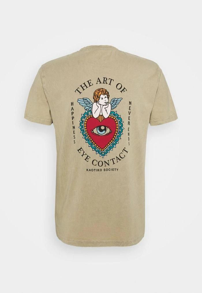 EYES TALK UNISEX - Print T-shirt - stone Kaotiko EYES TALK UNISEX - Print T-shirt - Stone -Kaotiko Shop 683a0708beae4c919af17e675aa0fcba