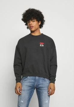 Kaotiko CREW JAPAN LIPS UNISEX - Sweatshirt - Black Wash -Kaotiko Shop 6a3db6c50bdb4eb086b5f2f38d255cc5