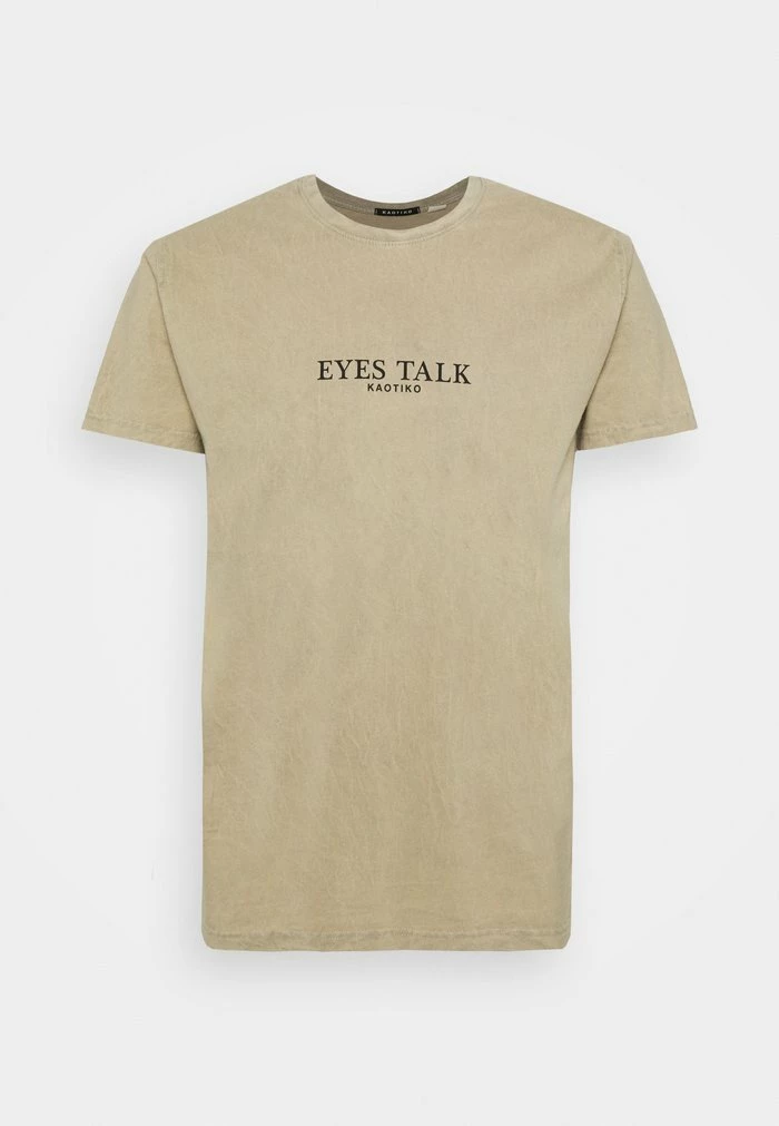 EYES TALK UNISEX - Print T-shirt - stone Kaotiko EYES TALK UNISEX - Print T-shirt - Stone -Kaotiko Shop 6ba59c2cb421494287f7f48719f78f3c