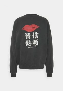 Kaotiko CREW JAPAN LIPS UNISEX - Sweatshirt - Black Wash -Kaotiko Shop 6f8b530b587343b19b7fb6016a5933ca