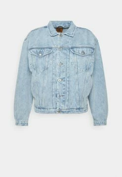 Kaotiko JACKET LASER VINTAGE UNISEX - Denim Jacket - Light Blue Denim