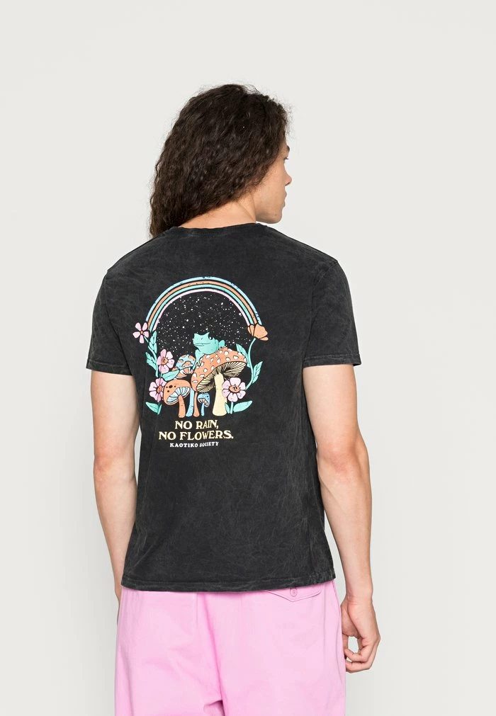WASHED HAPPY FROG UNISEX - Print T-shirt - black Kaotiko WASHED HAPPY FROG UNISEX - Print T-shirt - Black -Kaotiko Shop 811661c5d5e74853995f6edfd864070e