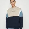 Kaotiko CREW ANSEL UNISEX - Zip-up Sweatshirt - Navy/beige/white