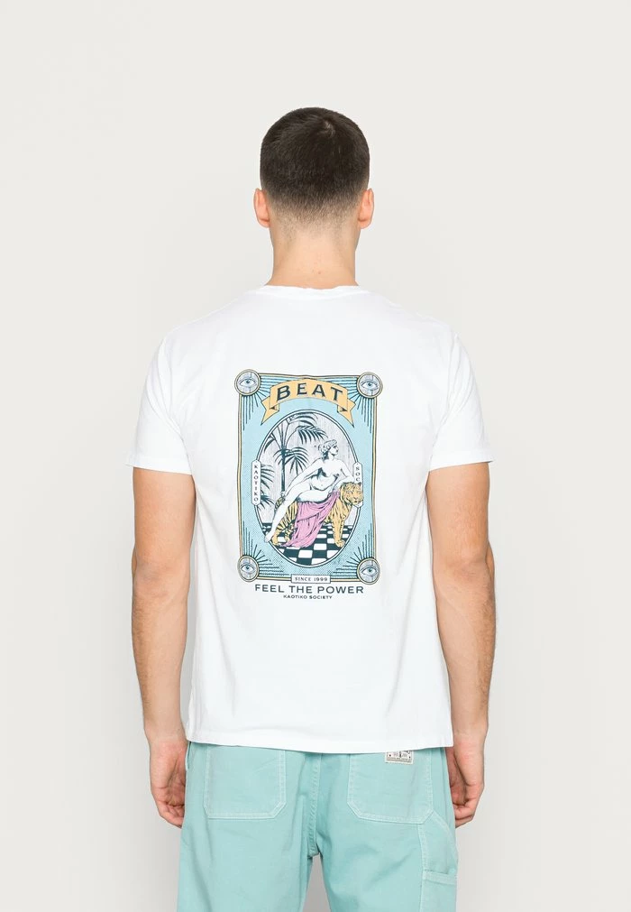 WASHED FEEL THE POWER - Print T-shirt - white Kaotiko WASHED FEEL THE POWER - Print T-shirt - White -Kaotiko Shop 916c491fd5444da2908f9fc4b741a8eb