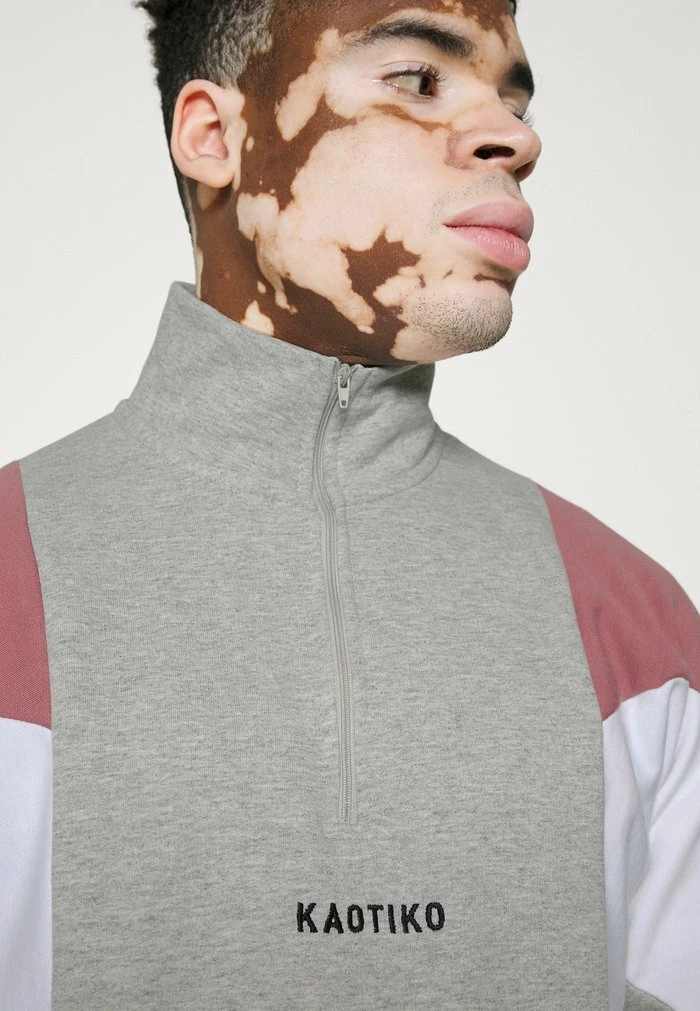 CREW BRENDAN - Sweatshirt - grey/soft burgundy Kaotiko CREW BRENDAN - Sweatshirt - Grey/soft Burgundy -Kaotiko Shop 93956c0e3ca2412283298966f5a6ed10