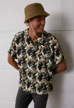 Kaotiko CAMISA BLOCKS UNISEX - Button-down Blouse - Black