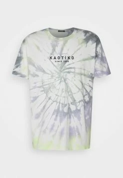 Kaotiko TIE DYE ESPIRAL - Print T-shirt - Lime/grey