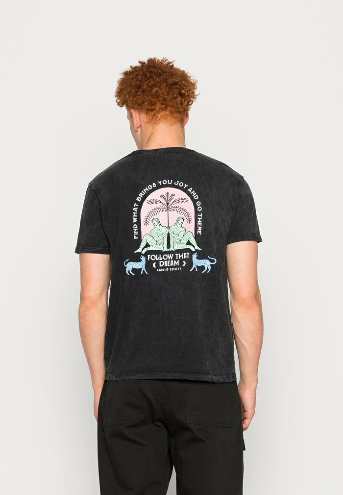 WASHED DREAM UNISEX - Print T-shirt - black Kaotiko WASHED DREAM UNISEX - Print T-shirt - Black -Kaotiko Shop 98b00c69b6e04bc39cd952e13f50c0ba
