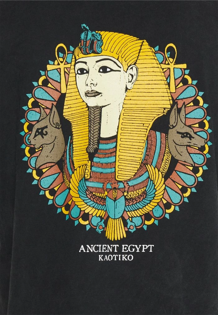 WASHED PHARAOH - Print T-shirt - black Kaotiko WASHED PHARAOH - Print T-shirt - Black -Kaotiko Shop 990c88dcabba43e0ae38cd5114b95174