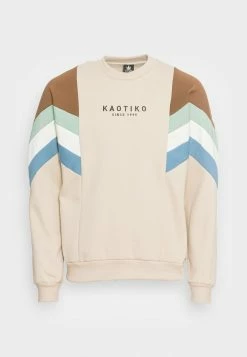 Kaotiko CREW SEATTLE UNISEX - Sweatshirt - Beige/brown/fresh Green -Kaotiko Shop b4e431ad501f457cad9d6a4847f36fc3