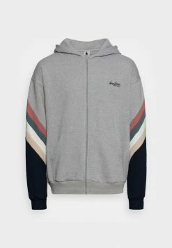 Kaotiko CREM WALKER UNISEX - Zip-up Sweatshirt - Grey/burg/beige