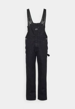 Kaotiko PETO WASHED - Dungarees - Black Denim