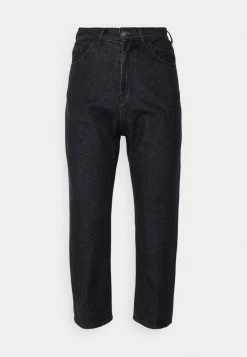 Kaotiko CROPPED UNISEX - Straight Leg Jeans - Denim Black