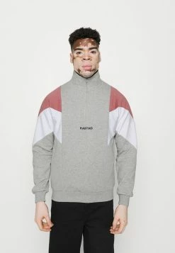 Kaotiko CREW BRENDAN - Sweatshirt - Grey/soft Burgundy