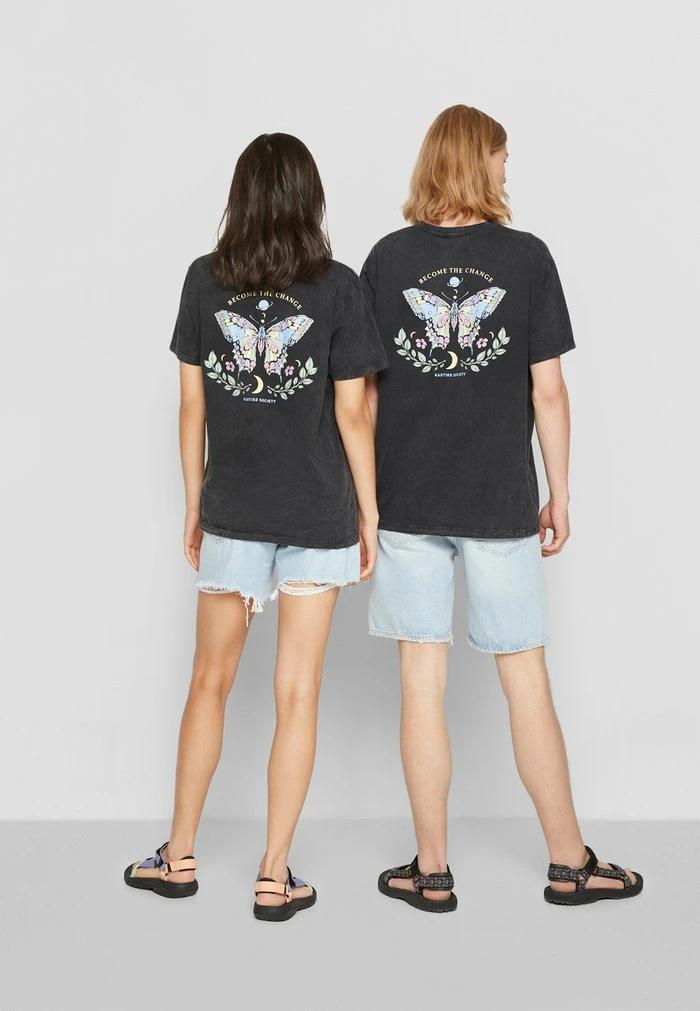 WASHED BUTTERFLY UNISEX - Print T-shirt - black Kaotiko WASHED BUTTERFLY UNISEX - Print T-shirt - Black -Kaotiko Shop c80702cba02843759ff75e8ca2e65b7b