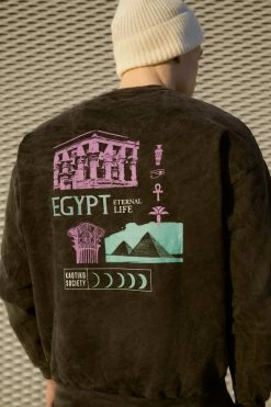 Kaotiko CREW WASHED PALM VIBES UNISEX - Sweatshirt - Black -Kaotiko Shop d0081804454b4d5a8c1ed974c4f84bbd