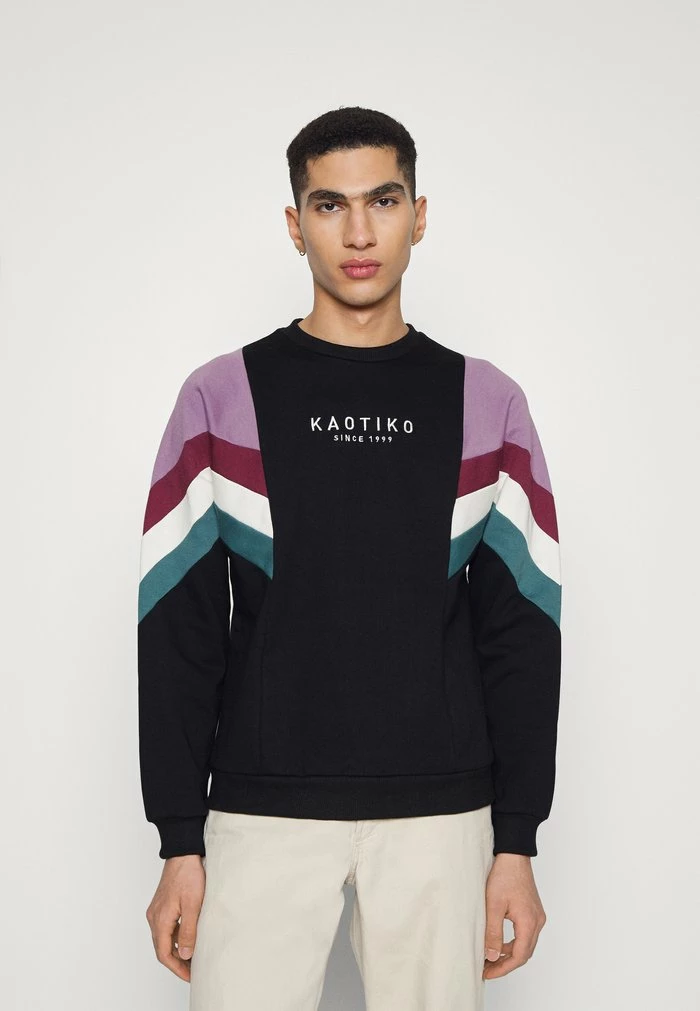 CREW SEATTLE - Zip-up sweatshirt - black/purple/dark burgundy Kaotiko CREW SEATTLE - Zip-up Sweatshirt - Black/purple/dark Burgundy -Kaotiko Shop d45ec66380164f54b762a007f1303ea6