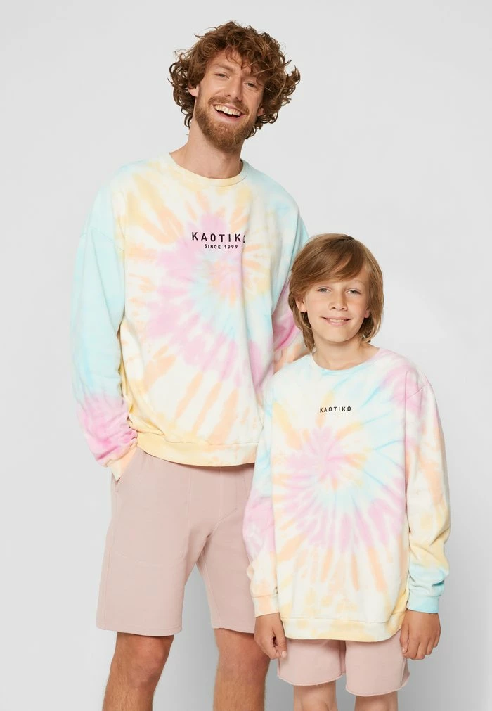 CREW UNISEX - Sweatshirt - blue/pink/yellow Kaotiko CREW UNISEX - Sweatshirt - Blue/pink/yellow -Kaotiko Shop d83330a102bf4eafa6124c69bb3ada94