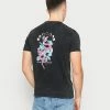 Kaotiko WASHED COSMIC SNAKE - Print T-shirt - Black