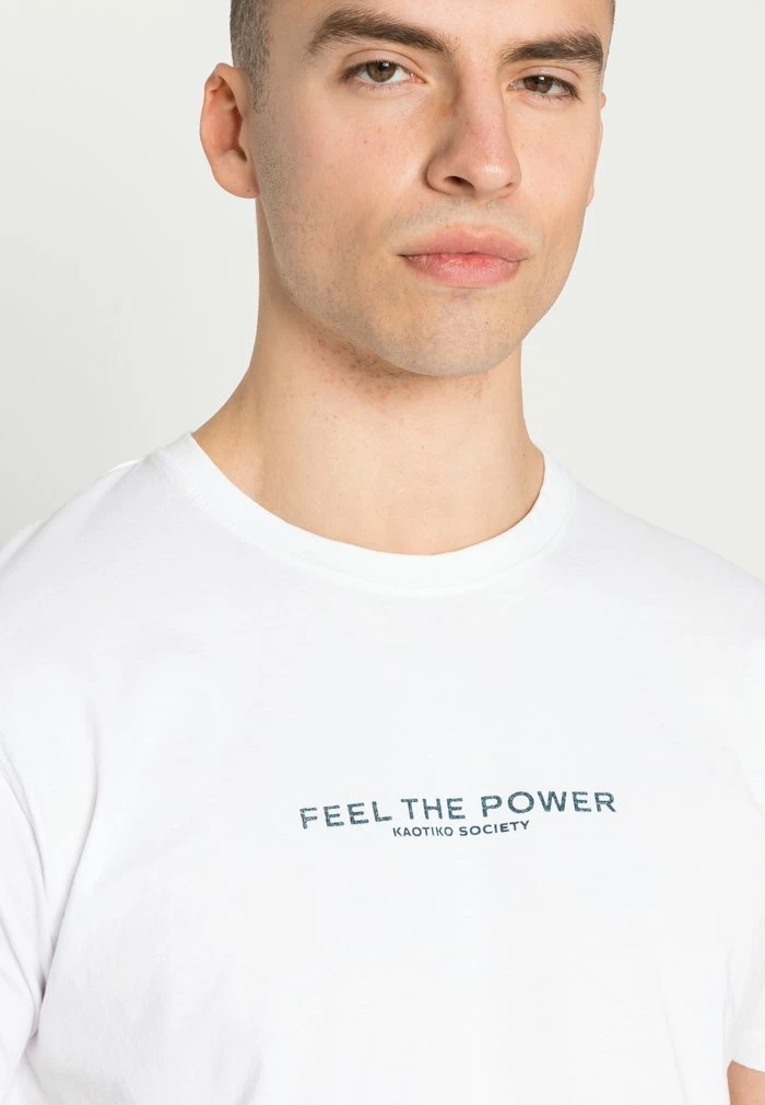 WASHED FEEL THE POWER - Print T-shirt - white Kaotiko WASHED FEEL THE POWER - Print T-shirt - White -Kaotiko Shop dd24bfd56add4d3e9a94c8fcde2fa118