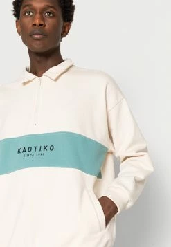 Kaotiko CREW COONOR UNISEX - Sweatshirt - Bone/basil -Kaotiko Shop e29d25c959bc4f54820cd3cf50a5dc35