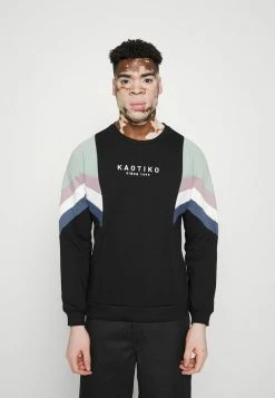 Kaotiko CREW SEATTLE - Sweatshirt - Black/fresh Green