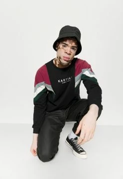 Kaotiko CREW SEATTLE - Sweatshirt - Black/burgundy -Kaotiko Shop eb310db01d864c93ad3b63958ca1e89e