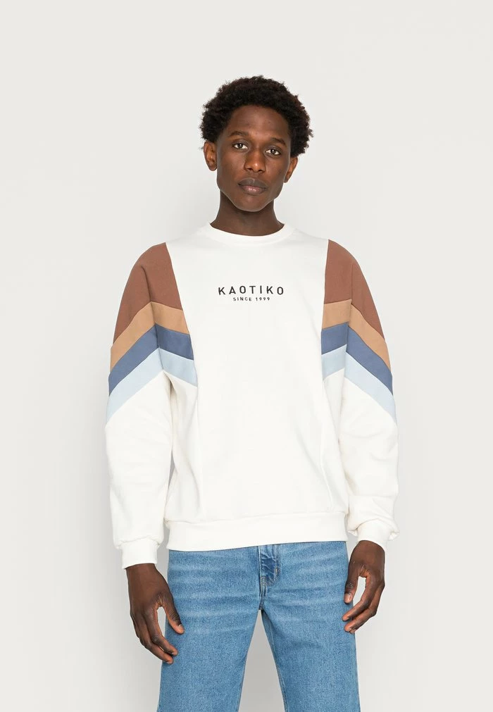 CREW SEATTLE UNISEX - Sweatshirt - ivory/brown/prusia Kaotiko CREW SEATTLE UNISEX - Sweatshirt - Ivory/brown/prusia -Kaotiko Shop edc7acb237744d64a7edfdbf6c588b8b