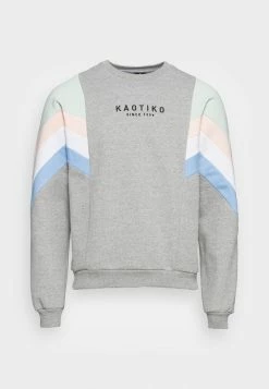 Kaotiko CREW SEATTLE - Sweatshirt - Grey/ Soft Green -Kaotiko Shop eecdf67364774253ab5528fa9b09efba