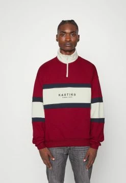 Kaotiko CREW BERWIN UNISEX - Sweatshirt - Burgundy/navy/ivory