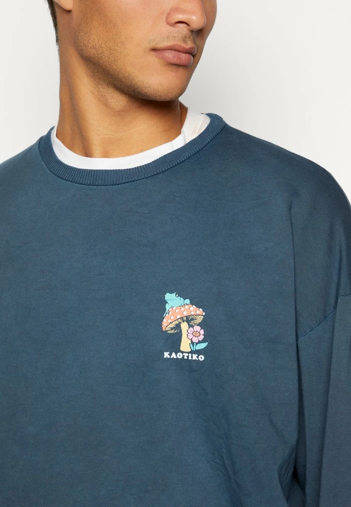 CREW WASHED HAPPY FROG UNISEX - Sweatshirt - navy Kaotiko CREW WASHED HAPPY FROG UNISEX - Sweatshirt - Navy -Kaotiko Shop f7c9307032994b00aa8a2944979c4b47