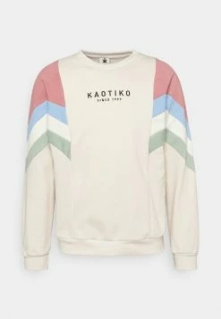 Kaotiko CREW SEATTLE - Sweatshirt - Hueso/soft Burgundy